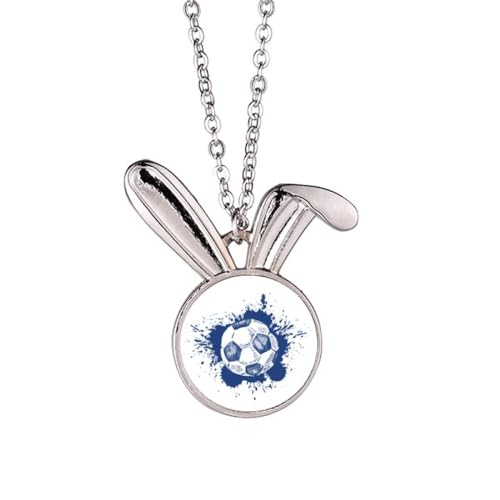 Collier lapin de football bleu à porter au quotidien à l'école