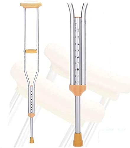 Béquilles axillaires pour adultes réglables en hauteur - Paire de cannes légères en aluminium
