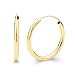 14k Yellow Gold 2mm Thickness Endless Hoop Earrings (25 x 25 mm)