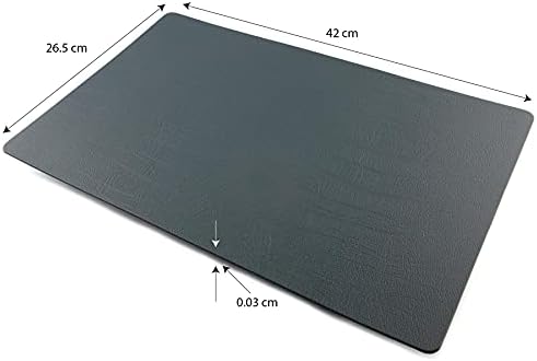 Sets of 6 Large Slate Grey Recycled Leather Placemats ( 42cm x 26.5cm ). Made In The UK By Lara-May.