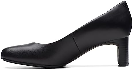 Clarks Women's Kyndall Iris Pump, Black Leather, 7.5 Wide | Image 4