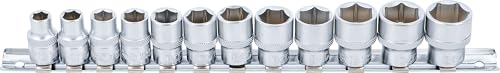 BGS 9104 | Jeu de Douilles, six pans | 10 mm (3/8') | 8 - 19 mm | 12 pièces, 26.5 x 3 x 4 cm