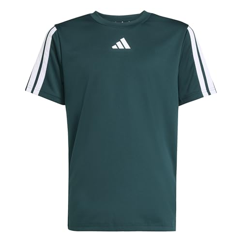 adidas Jungen Train Essentials 3-Stripes T-Shirt, Aurora ivy/White, 9-10 Years