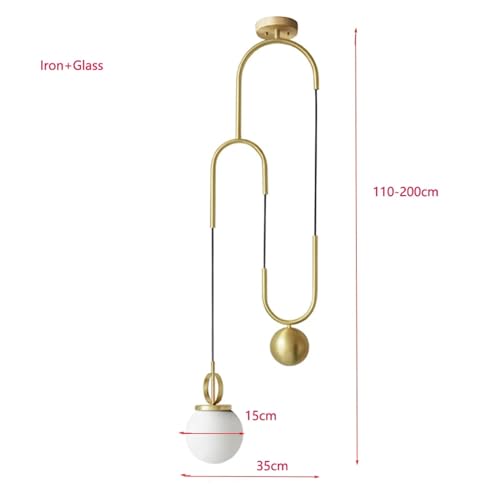 Suspension dorée hauteur réglable pour résoudre le manque de lumière