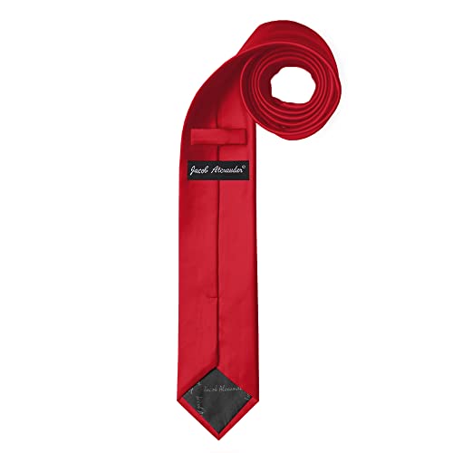 Image of Jacob Alexander Men's Skinny Width 2 inch Solid Color Tie