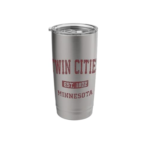 Twin Cities Minnesota MN Vintage Athletic Sports Design Stainless Steel Insulated Tumbler