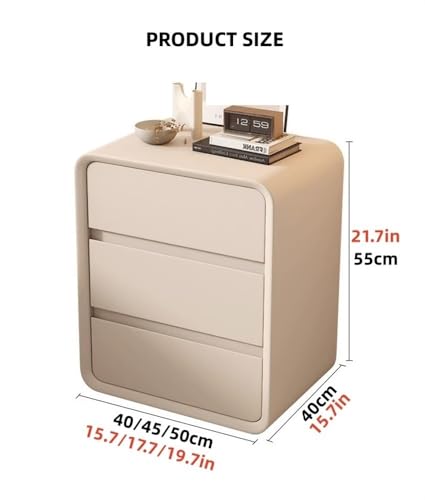 Table d'appoint en cuir microfibre et cadre en bois avec 3 tiroirs - 3