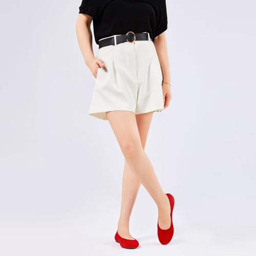 Image of Frank Mully Women's Ballet Flat Shoes Knit Dress Shoes Round Toe Slip On Ballerina Flats for Woman Low Wedge Comfort Soft