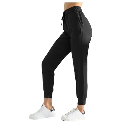 AJISAI Women’s Joggers Pants Drawstring Running Sweatpants with Pockets Lounge Wear Black S