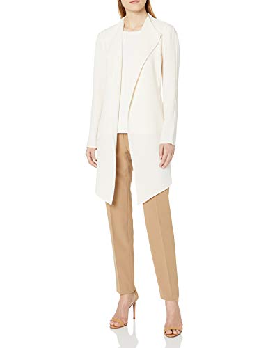 Anne Klein Women's Drape Front Long Jacket, Anne White, M