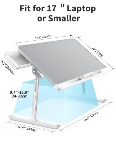 SAIJI Laptop Bed Tray Table - Adjustable Lap Desk for Couch (Gray) - image 6