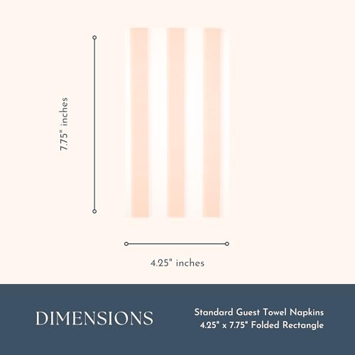Image of Bonjour Fete Peach Cabana Stripe Paper Guest Towels | Disposable, 3-Ply Napkins | Premium Party Supplies & Decor | Holidays, Kids Themed Birthday Parties., Girl | Pack of 20, 4.25 inch x 7.75 inch