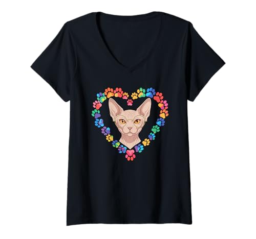 Questo design Paws Dye Heart Sphynx è perfetto per qualsiasi proprietario canadese di gatti senza pelo che ama gli Sphynx.