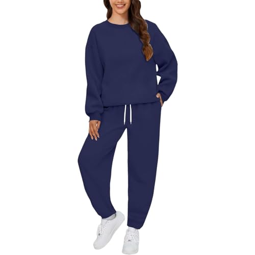 Chandal Mujer Completo Conjuntos Deportivos Talla Grande Ropa Deportiva Invierno Otoño Sudadera Manga Larga Sudaderas Cuello Redondo Y Pantalón Conjunto Deportivo Dos Piezas Deportivos Running