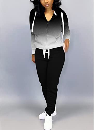 Image of Mrskoala 2 Piece Outfits Lounge Jogging Suits for Women Sweatsuit Tracksuit Long Sweatpants Set