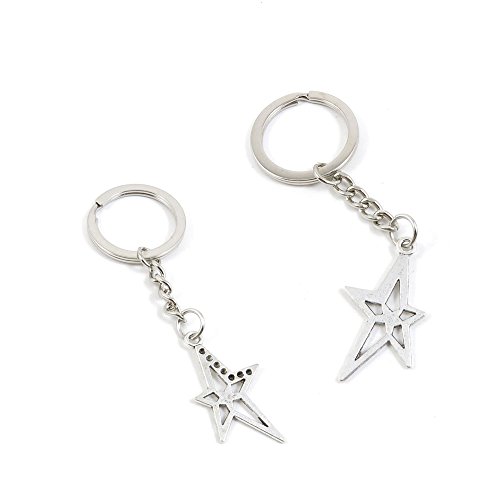 1 Pieces Keychain Keyring Door Car Key Chain Ring Tag Charms Supply W2DU5P Five-pointed Star