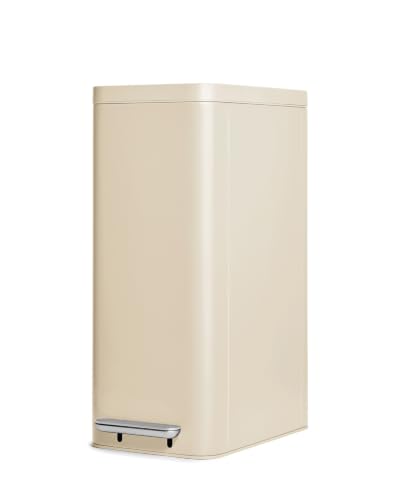 Caneca de basura Caraway 45L Slim step crema