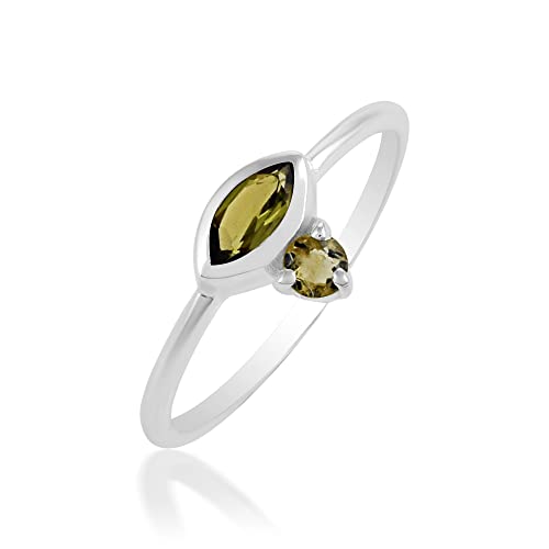 Bague tourmaline verte argent 925 femme anti-allergie | Bijou fin fait main
