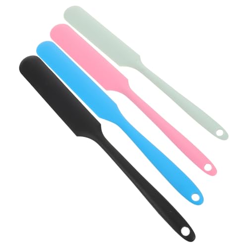 VILLCASE Espátulas Aplicadoras para Depilación Facial y Corporal 4 Unidades de Plástico Reutilizable Colores Rosa Negro Azul y Verde Palitos para Cera de Depilación Suave Reutilizable