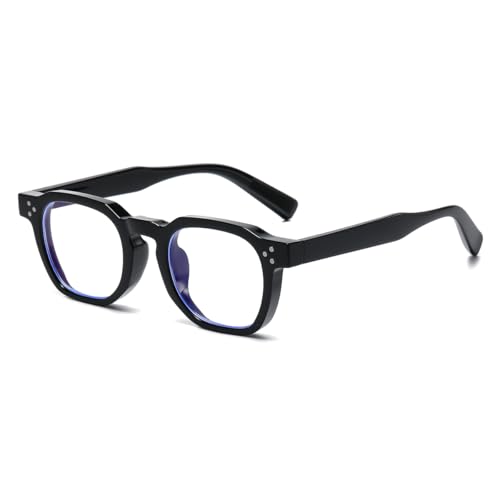 Image of Gleyemor Blue Light Glasses for Men Women, Vintage Mens Glasses Frame Womens Computer Glasses (Black)
