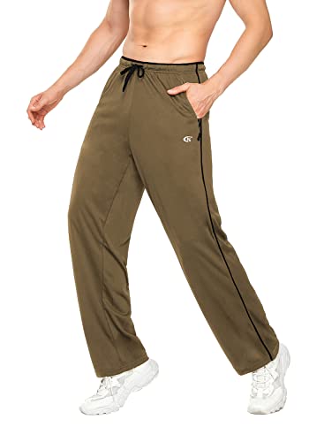 YuKaiChen Pantalones deportivos para hombre con parte inferior abierta para correr, pantalones de malla para hombre con bolsillos Cover