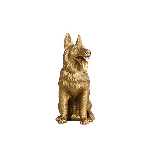 Statue Chien du Zodiaque Chinois Ornement Feng Shui Laiton Sculpture Richesse Maison