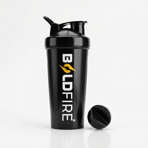 Image of Protein Shaker Bottle, Leakproof Gym Shaker with Mixing Ball, BPA Free, Black, 700 ml