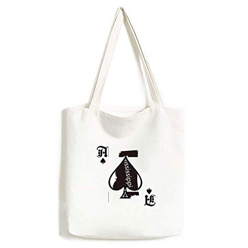 Sac Mississippi en toile lavable motif poker as de pique pour loisirs créatifs