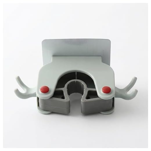 Broom Gripper Adhesive Wall Mount Mop Holder With Dual Hooks No Drill Installation Blue 1pc Compact Organizer For Bathroom Laundry Closet Fits 0 6 To 1 3 In Handles