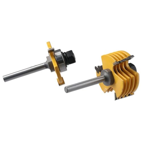 Image of Split Milling Cutter 2pcs Carbon Steel Durable Disassembly T-Shaped Cutter Portable 1 /4 Inch Shank Slot Cutter Router Bit Set