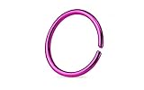 Urban Body Jewelry 18G Purple Stainless Steel Seamless Hoop Ring (1/4' - 6mm) - Nose, Septum, Tragus, Cartilage Ear Piercing