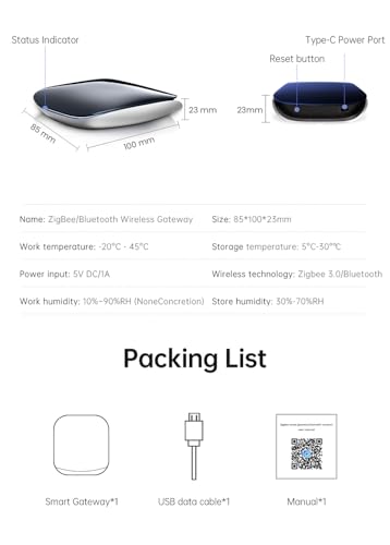 MIUCDA Tuya Zigbee Hub und Bluetooth Dual Mode Gateway Hub für Hausautomation Multi-Mode Wireless Smart Home Gateway Bridge APP Steuerung Sprachsteuerung über Alexa, Google Home