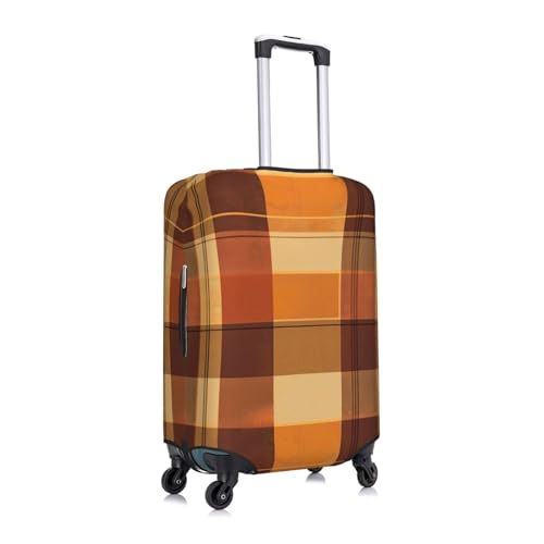 Elastic Luggage Cover Anti Scratch Dirt Covers, Brown Grid Travel Luggage Cover Suitcase Protector Fits 31-32 Inch Luggage3