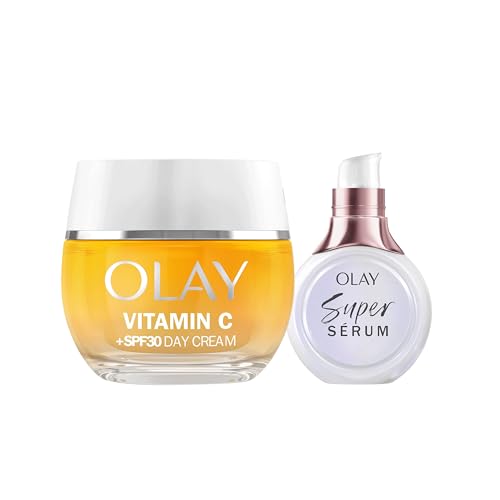 Olay Vitamin C + SPF30 Crema Hidratante De Día 50ML Y Super Sérum 5 Beneficios En 1, 14ML. Pack De...