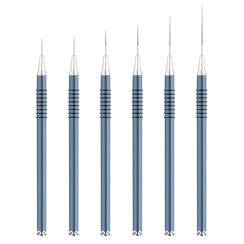 Xynovate Cepillo Uñas Para Pintura Brochas, Pinceles para Uñas Fino de Gel Nail Art Decoracion con Tapa, Nail Art Pintura Dibujo Línea Herramienta DIY Nail Art Design(Blue)