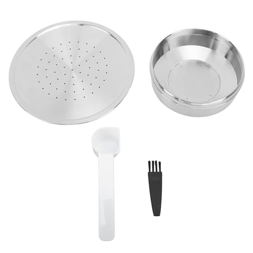 Cápsulas de café reutilizables, lavables de acero inoxidable, recargables, para cafetera Senseo HD7801, cápsulas recargables con 1 cuchara reutilizable y 1 cepillo