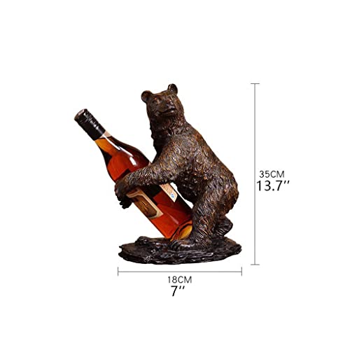 Soporte de vino con oso de resina para botellas miniatura 2