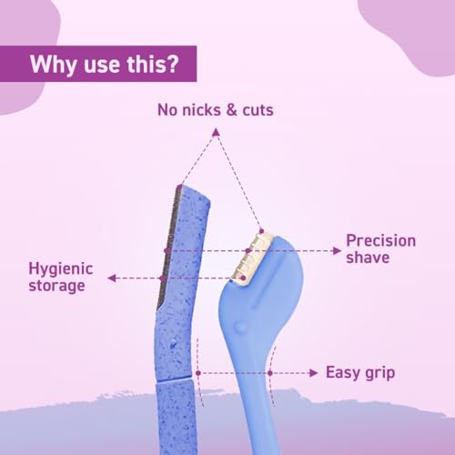 Image of Sirona Reusable Face Razor & Eyebrow Razor Combo for Women (Pack of 2) | Dual Razor Set with Stainless Steel Blades | Facial Hair Removal with Precision Tip & Guarded Edge | Compact, Safe & Easy Grooming Tools