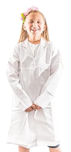 Laborkittel Kinder Weiß – 100% Baumwolle - Komfortabel & Langlebig - Ideal für Chemie – Unisex - Größe 12 Jahre