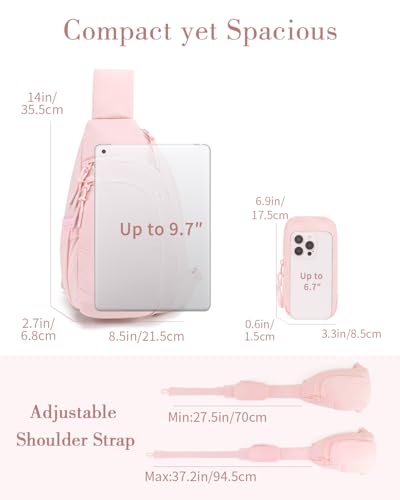Image of Sling Bag Nylon Crossbody Bags for Women with Anti-theft RFID Blocking Pocket Cross Body Purse Adjustable Shoulder Strap