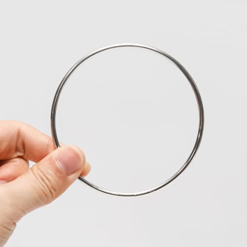 Image of Pocoxll 10 Pcs 3 Inch Metal Hoops for Crafts, Dream Catcher Rings, Wire Wreath Frame Floral Hoop Rings for Wedding Wreath Decor and DIY Wall Hanging Crafts(Silver)
