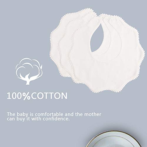 Bamery Baby Bandana Bibs Cotton Drool Bibs For Drooling And Teething Absorbent For Boy Girl (Pure White) #TOP2