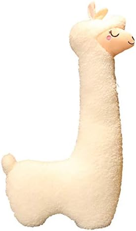 Hofun4U Llama Plush Pillow, 39 Inch Cuddly Alpaca Plush Long Body Pillow, Flat Alpaca Stuffed Animal, Party Christmas Birthday Gift for Adults Kids Girls Boys (White,Can't Stand)