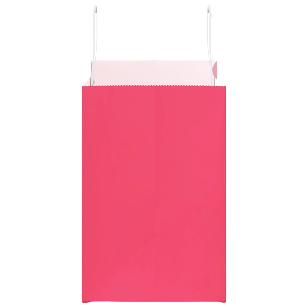Papiertragetaschen Rosa 26x17x25 cm aus Kraftpapier mit Papierseilhenkeln 250 Stk. nachhaltige Geschenktüten für Geburtstag Hochzeit Party Kindergeburtstag Jubiläum