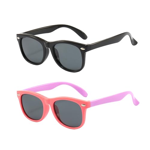 Image of FANNYGO 3 Pack Kids Sunglasses for Boys Girls Kid children's Polarized Sunglasses Age 3-10