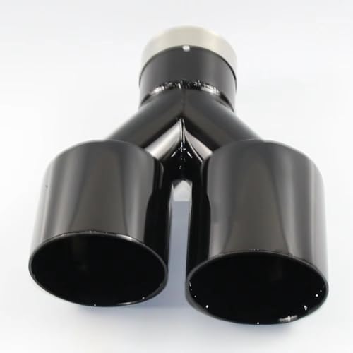 Tuyau d'échappement double en inox 51-76mm à bord droit
