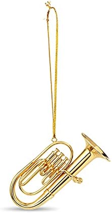 Broadway Gift Co Gold Tone Tuba 3 inch Hanging Ornament