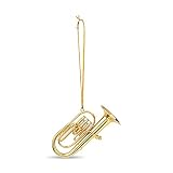 Broadway Gift Co Gold Tone Tuba 3 inch Hanging Ornament