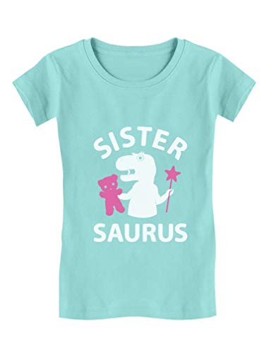 Tstars Trex Saurus Big Sister Shirt Pregnancy Reveal Sibling Girls Kids Fitted T-Shirt