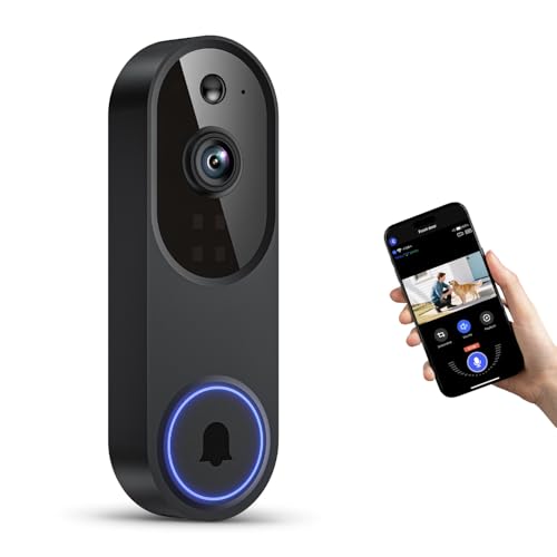 ClipBlur Wireless Wi-Fi Video Doorbell Camera with Night Vision, Two Way Audio, AI Motion Detection and Cloud Storage,2.4G WiFi
